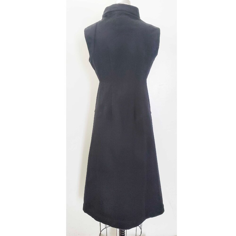 HARPUTS OWN Women's Black Asymmetrical COUTURE SQUARE Wool VEST Sleeveless Coat - Picture 7 of 14